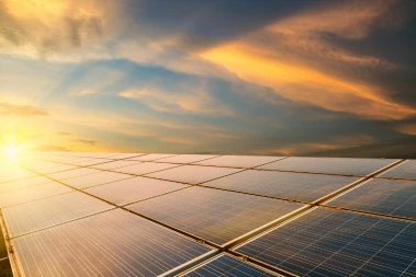 paneles solares absorbiendo luz